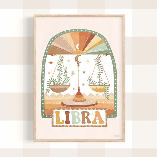Pip+Phee Horoscope Zodiac Art Print - Libra - Neutral