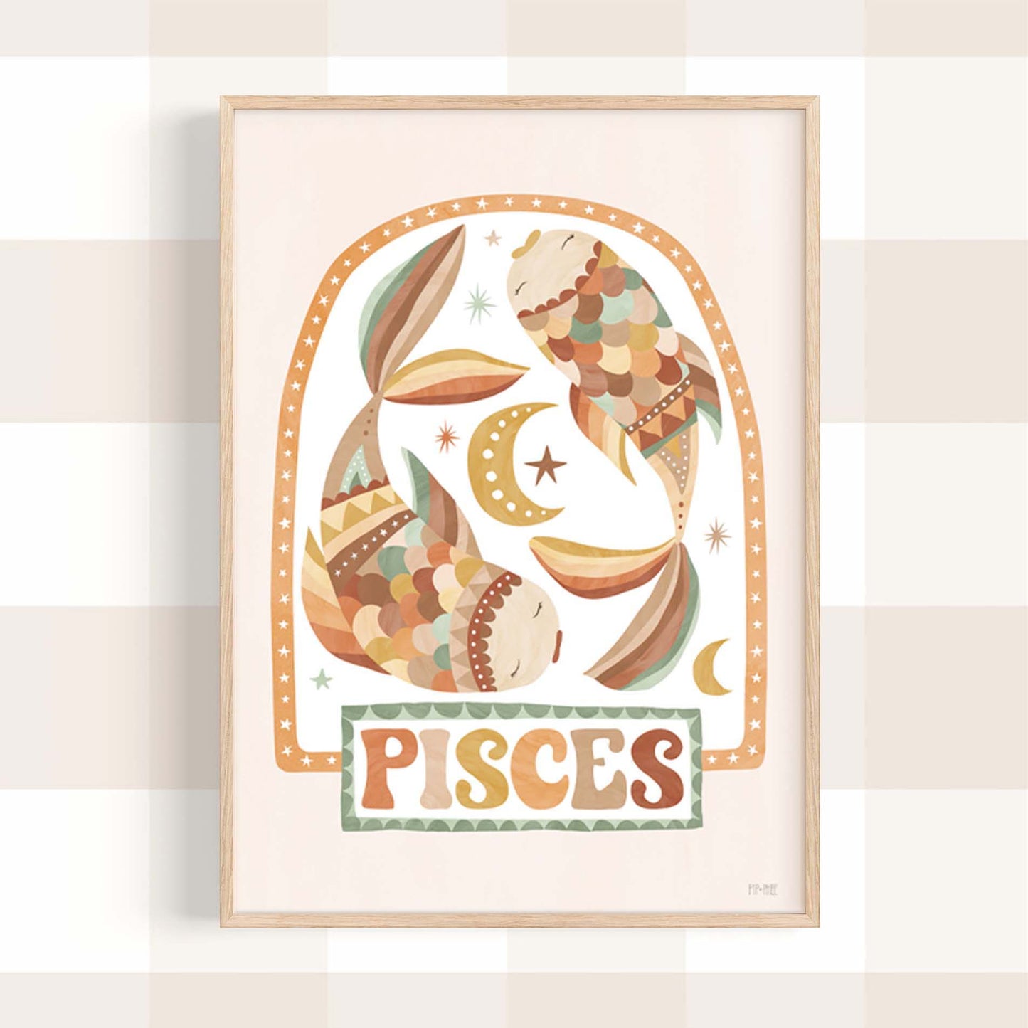Pip+Phee Horoscope Zodiac Art Print - Pisces - Neutral