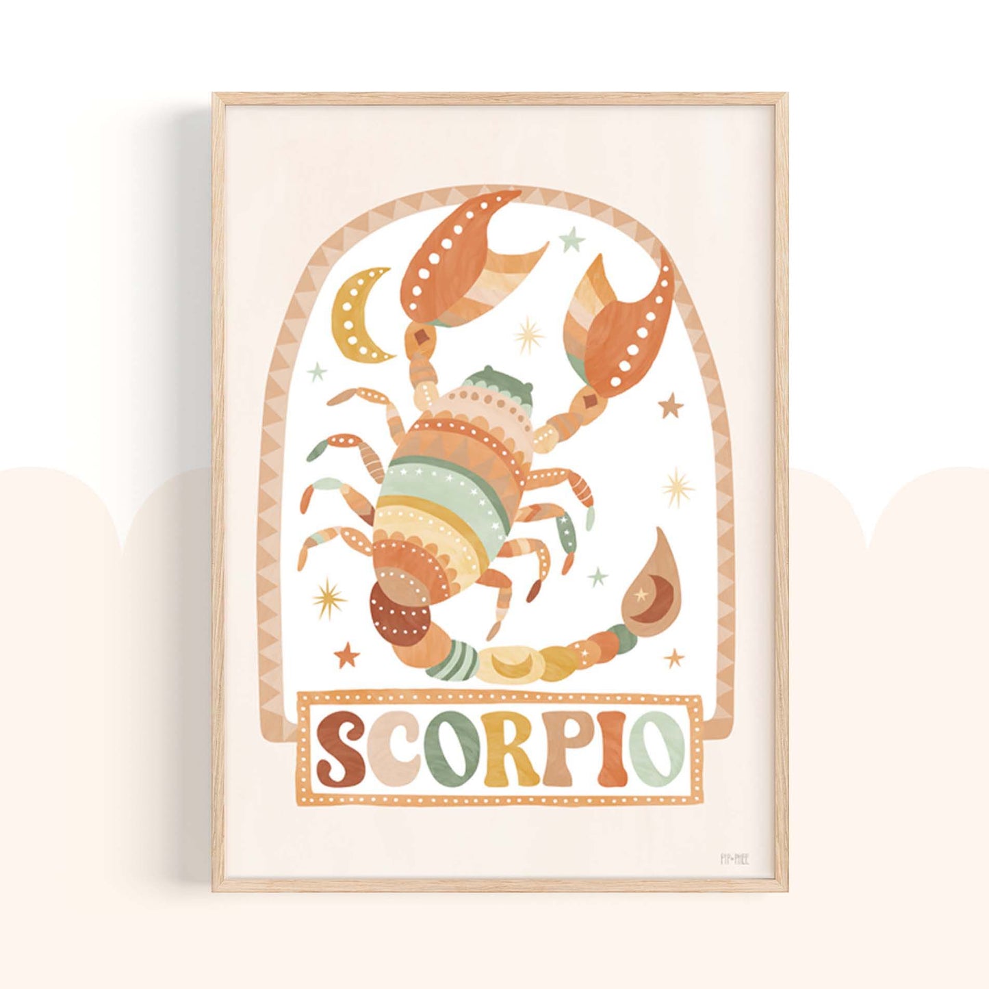 Pip+Phee Horoscope Zodiac Art Print - Scorpio - Neutral