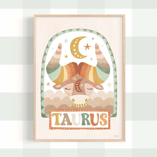 Pip+Phee Horoscope Zodiac Art Print - Taurus - Neutral