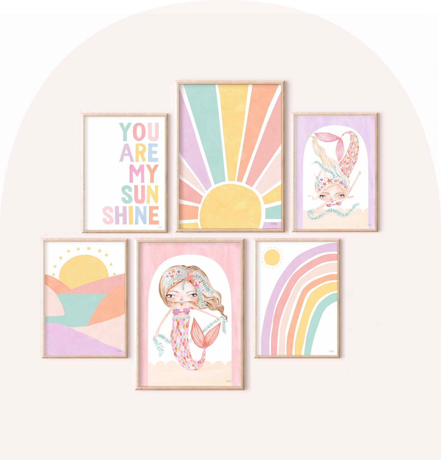 Pip+Phee Sunny Days Mountain Art Print - Pastels