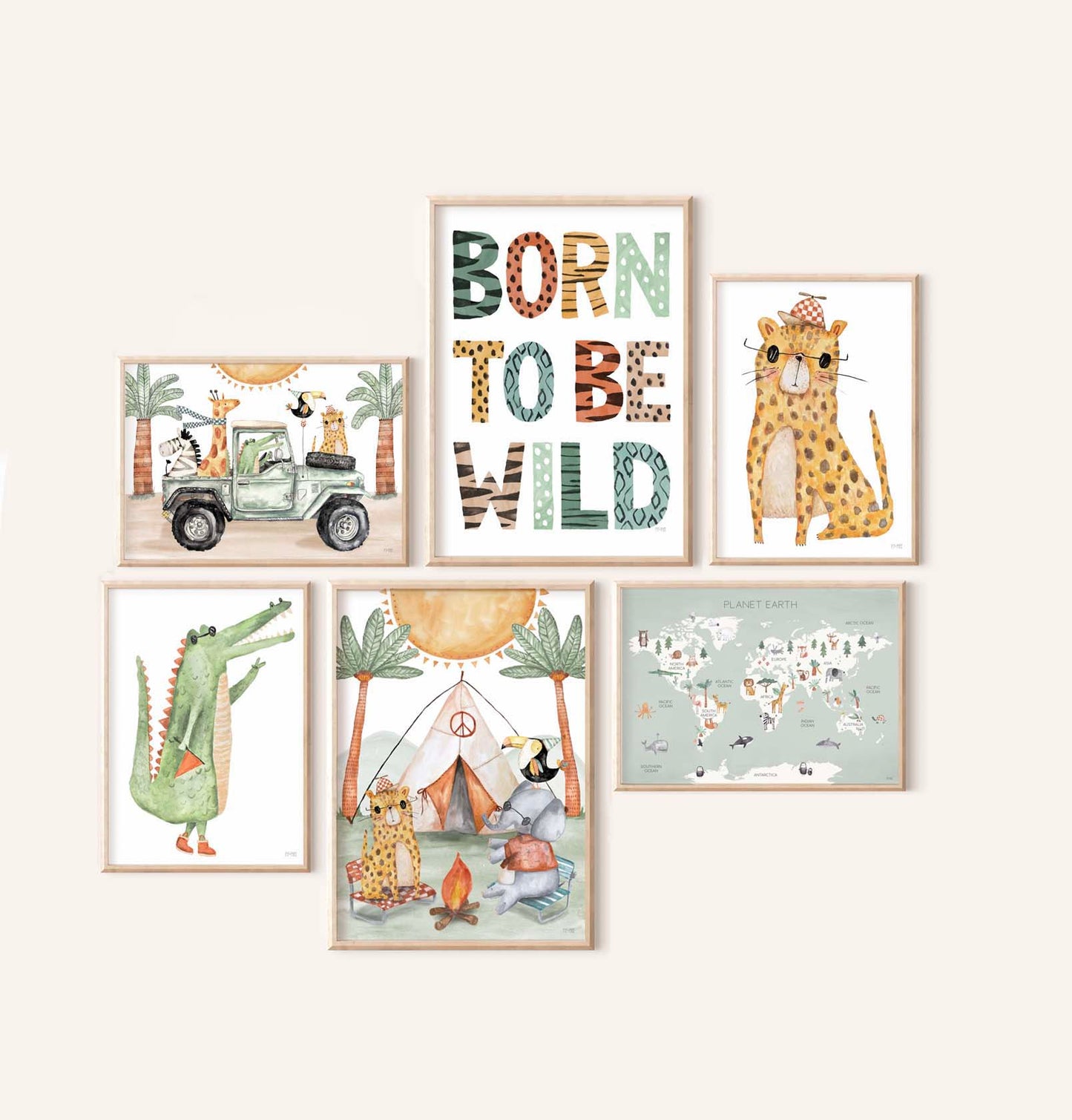 Pip+Phee Safari Jeep Jungle Adventures Art Print - Landscape
