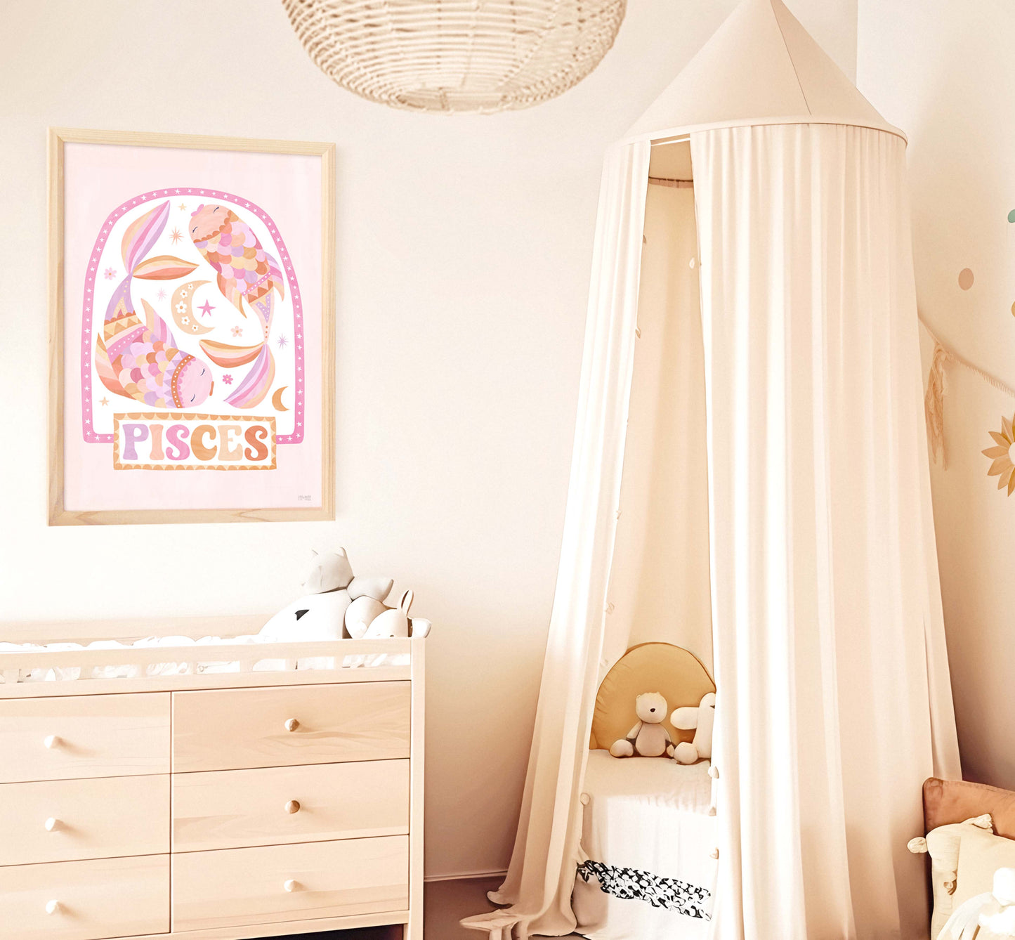 Pip+Phee Horoscope Zodiac Art Print - Pisces - Pastel