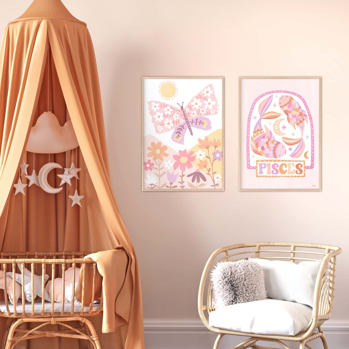 Pip+Phee Horoscope Zodiac Art Print - Pisces - Pastel