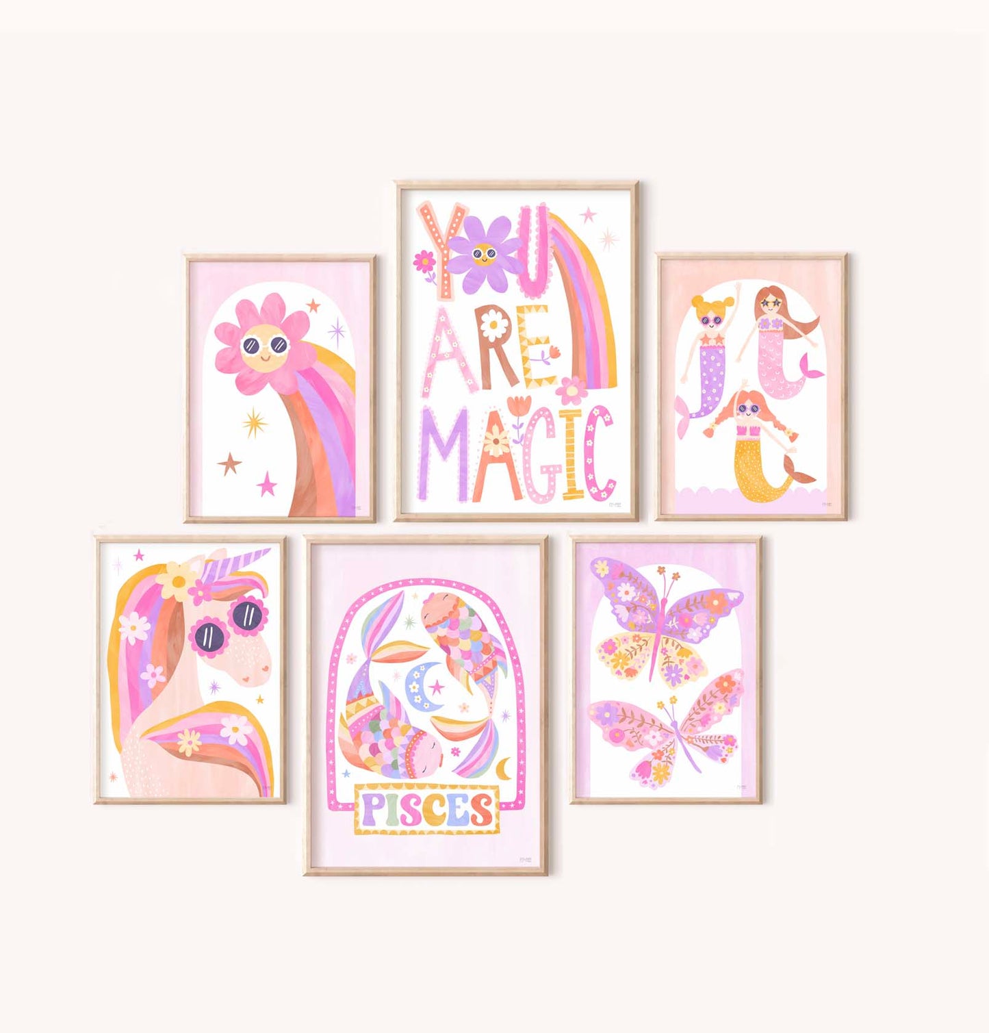 Pip+Phee Horoscope Zodiac Art Print - Pisces - Bright