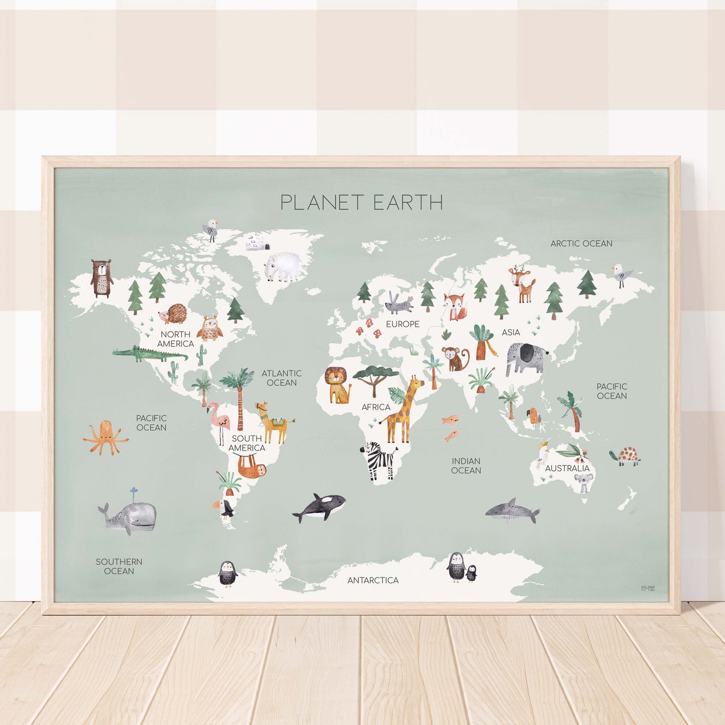 Pip+Phee Planet Earth Art Print - Sage