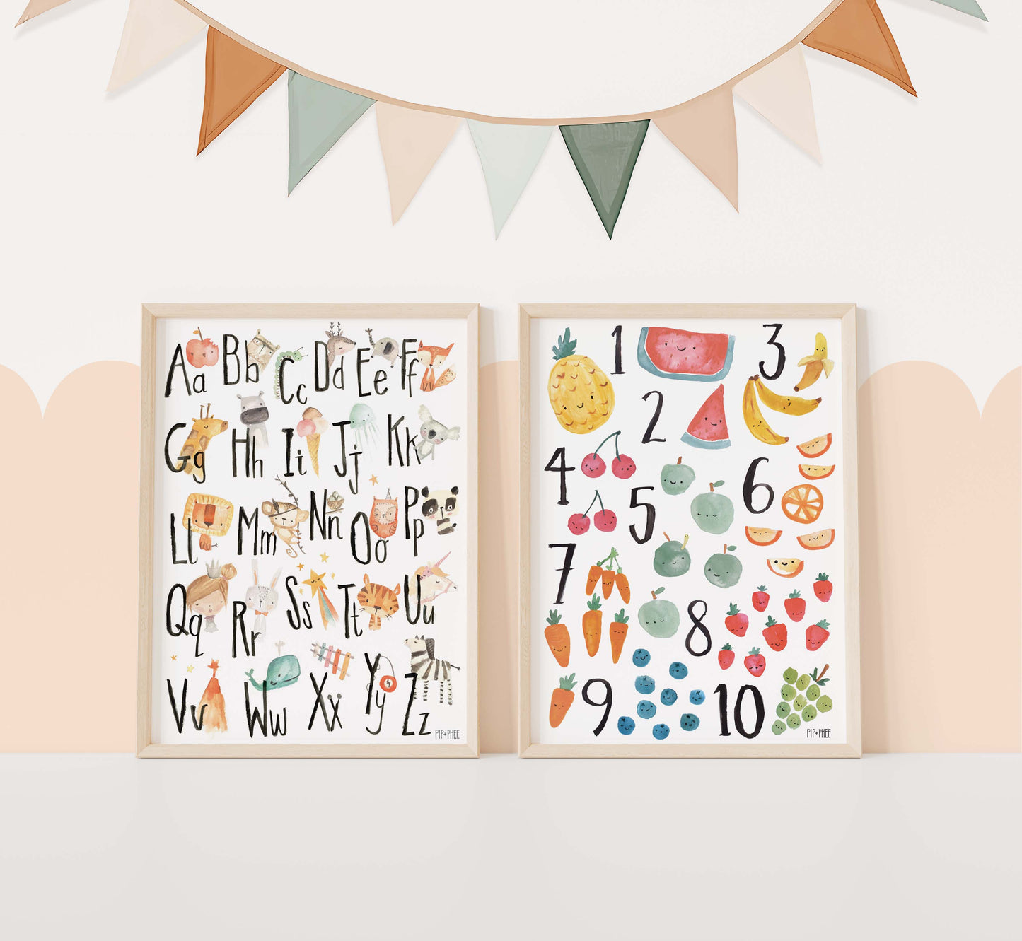 Pip+Phee Fruity Numbers Art Print