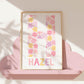 Pip+Phee Personalised Daisy Name Art Print - Pastel