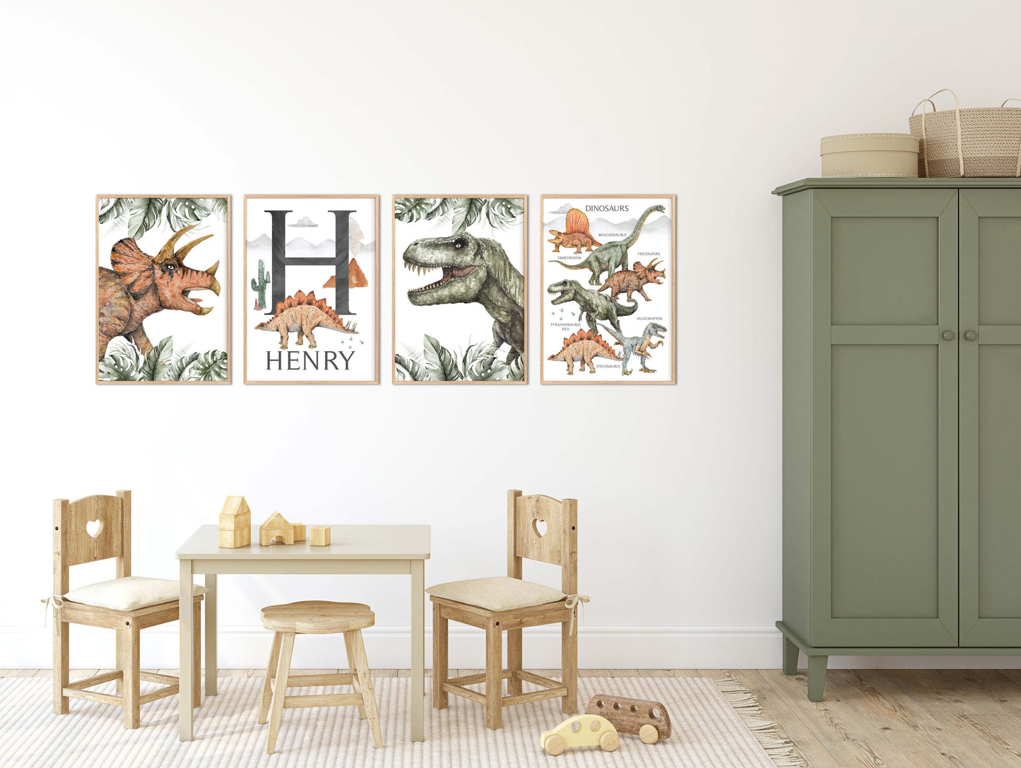 Pip+Phee Jurassic Dinosaur Chart Art Print