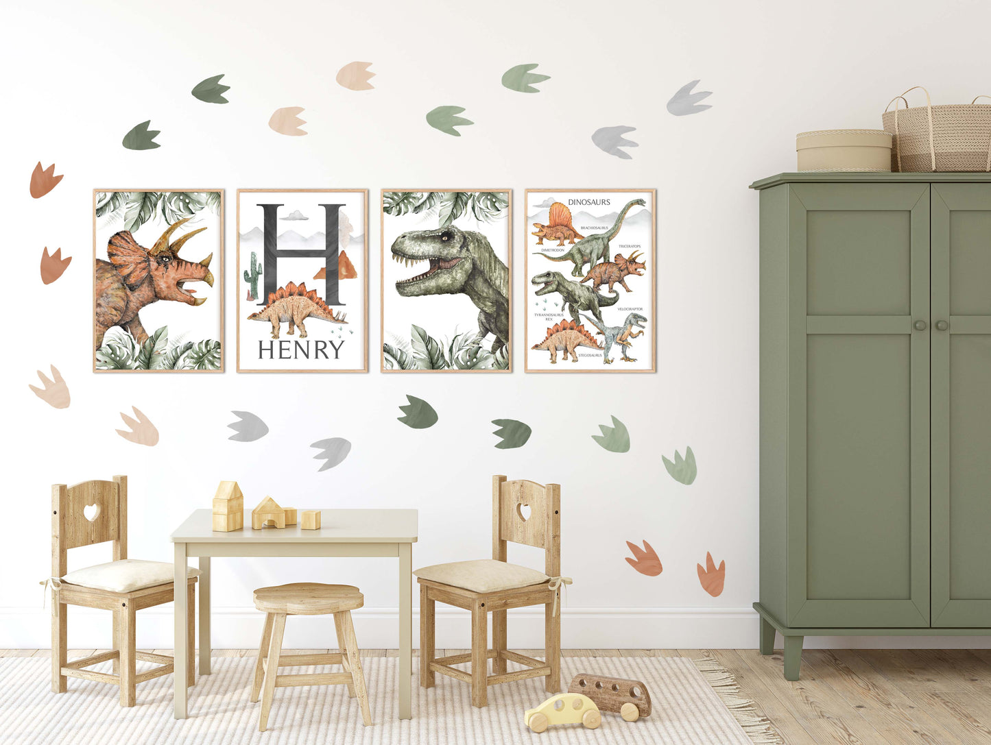 Pip+Phee Jurassic Dinosaur Footprint Fabric Wall Decals - Reusable