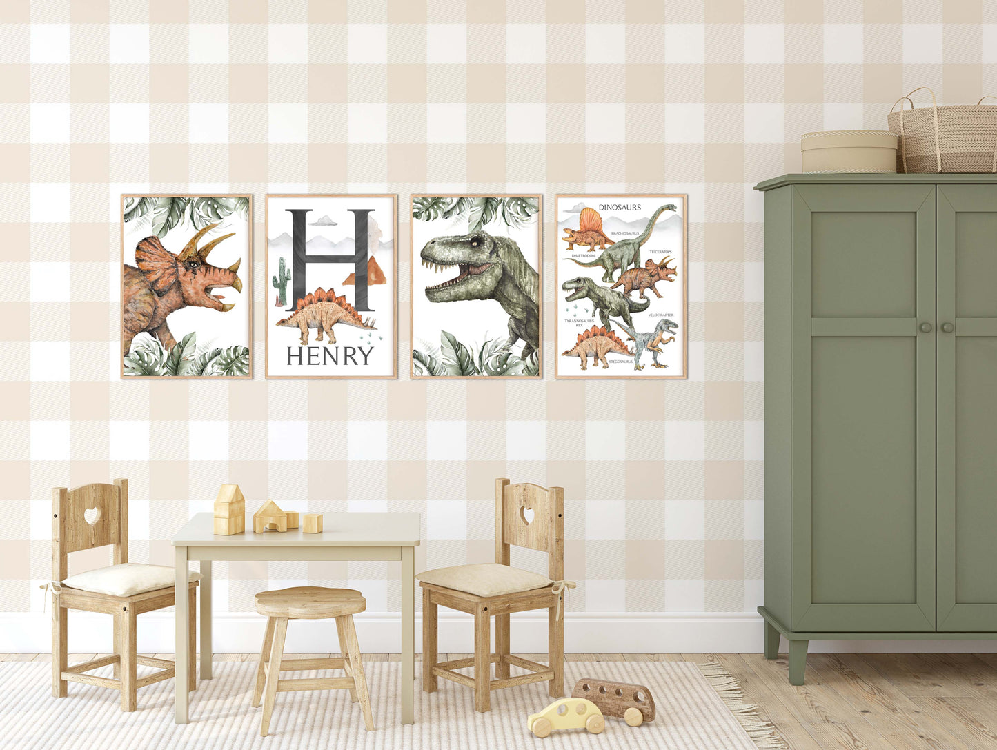 Pip+Phee Jurassic Dinosaur Chart Art Print