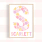 Pip+Phee Personalised Daisy Name Art Print - Pastel