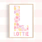Pip+Phee Personalised Daisy Name Art Print - Pastel