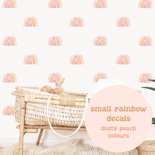 Pip+Phee Daisy Rainbow Fabric Wall Decals - Small Size - Dusty Peach Colours