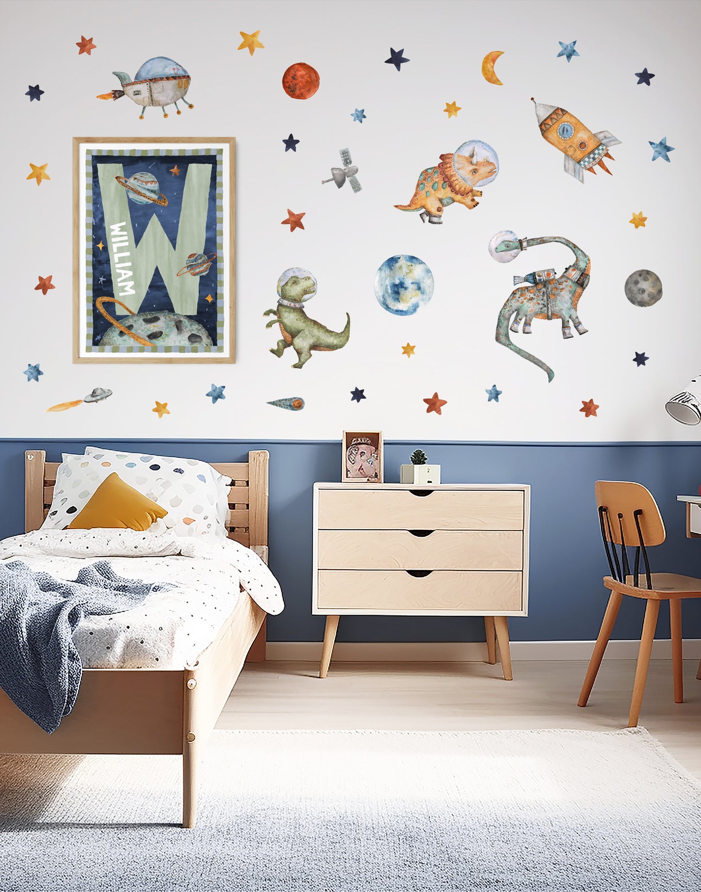 Pip+Phee Space Dinosaurs Fabric Wall Decal Collection