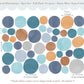 Pip+Phee Spot Fabric Wall Decals - Reusable - Beach Blues colours