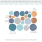 Pip+Phee Spot Fabric Wall Decals - Reusable - Beach Blues colours