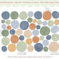 Pip+Phee Spot Fabric Wall Decals - Reusable - Dusty Blue - Sage - Rust Colours