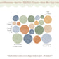 Pip+Phee Spot Fabric Wall Decals - Reusable - Dusty Blue - Sage - Rust Colours