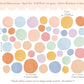 Pip+Phee Spot Fabric Wall Decals - Reusable - Dusty Rainbow colours