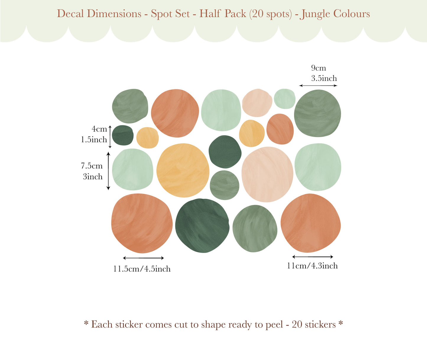 Pip+Phee Spot Fabric Wall Decals - Reusable - Jungle Colours