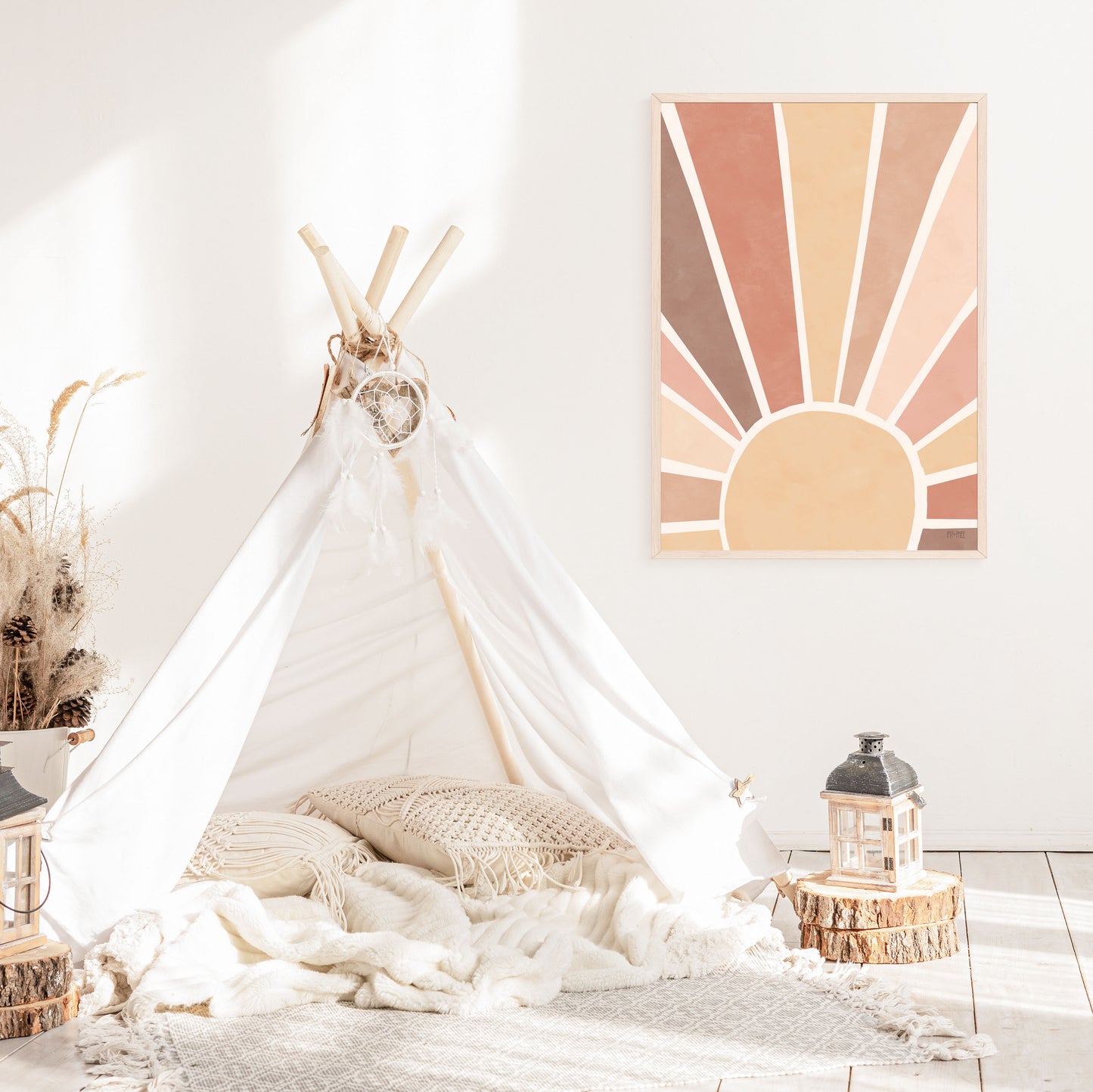 Pip+Phee Sunny Days Sunburst Art Print - Sand