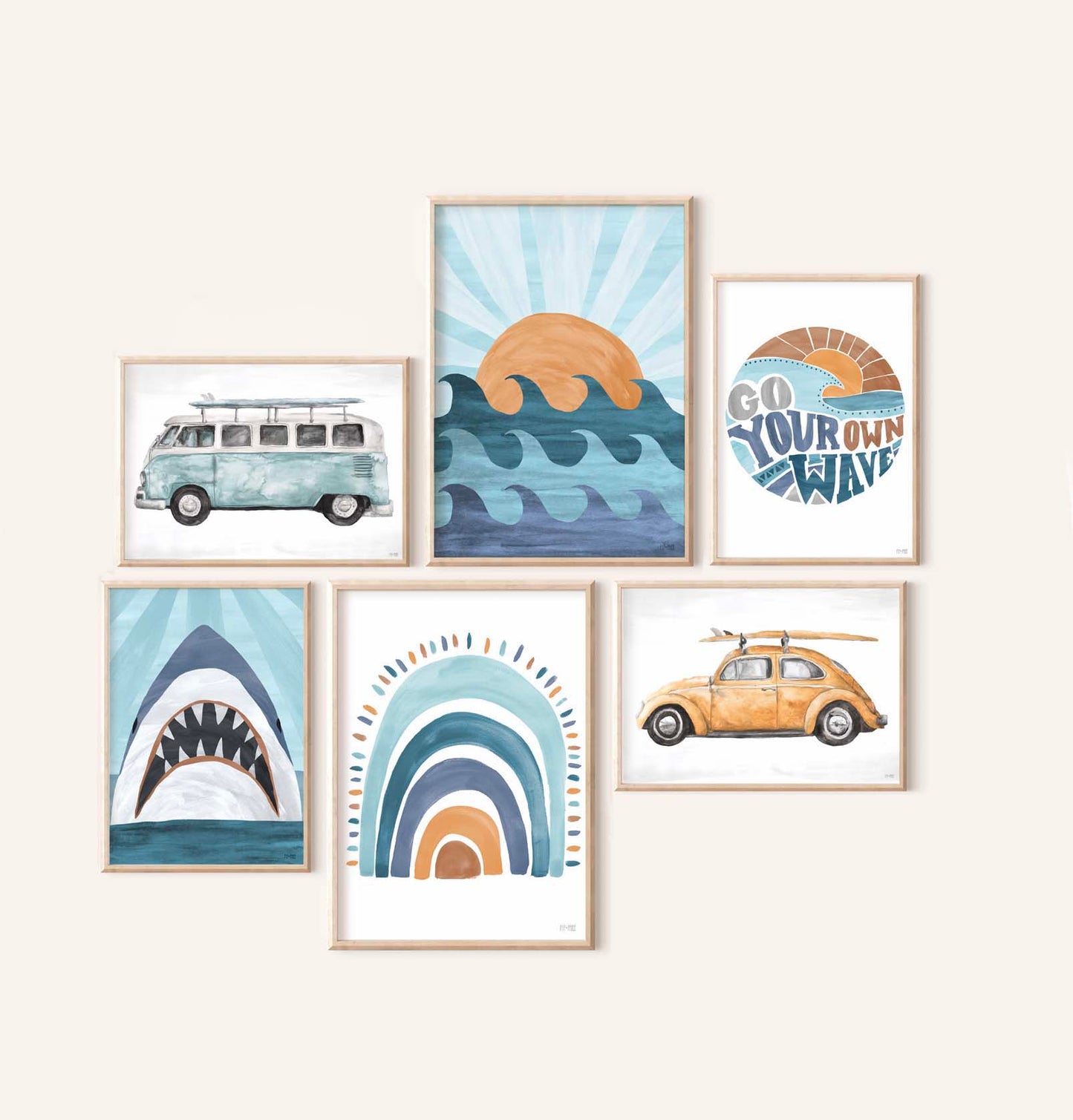 Pip+Phee Kombi Van Art Print - more colours available