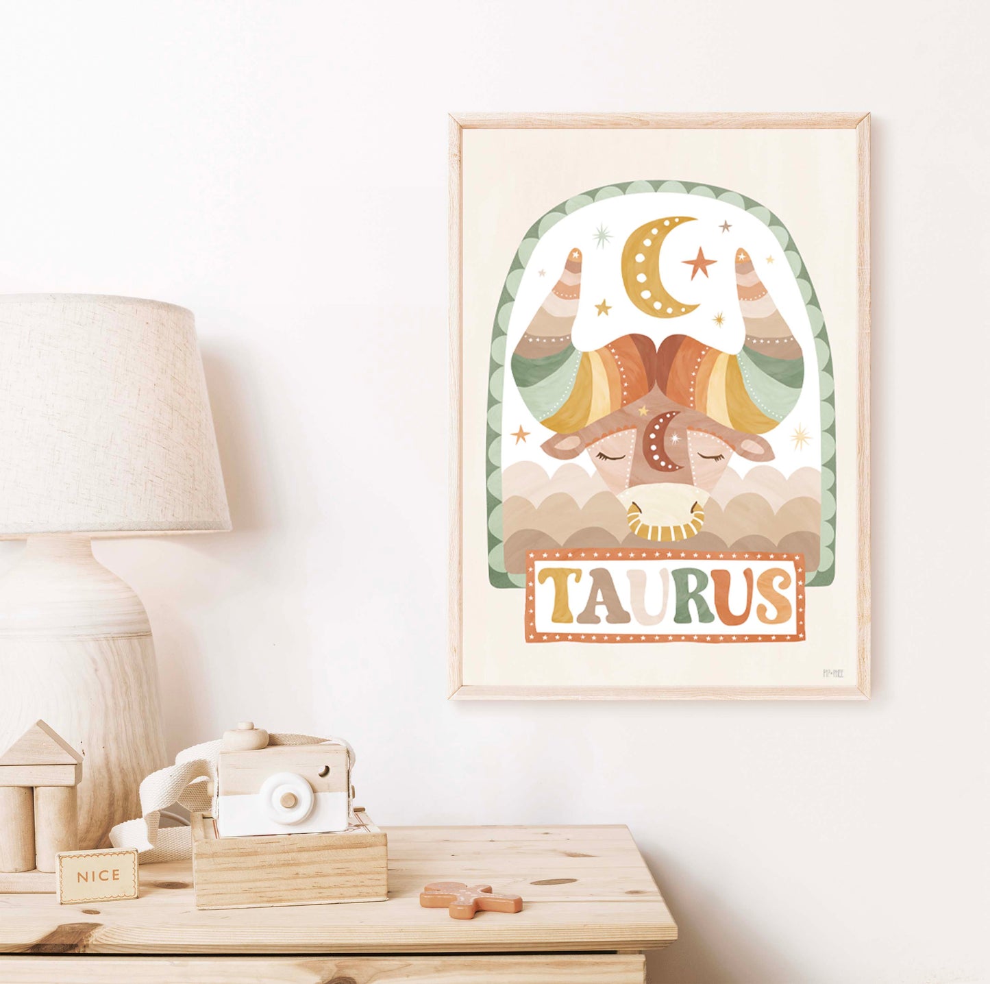 Pip+Phee Horoscope Zodiac Art Print - Taurus - Neutral
