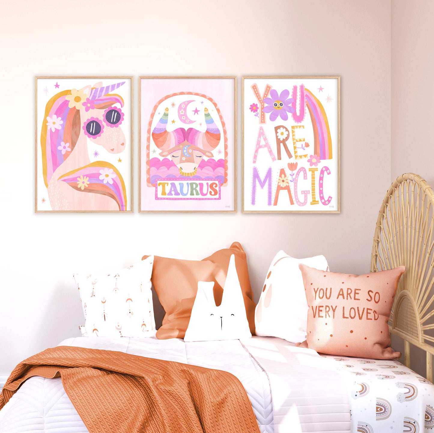 Pip+Phee Horoscope Zodiac Art Print - Taurus - Bright