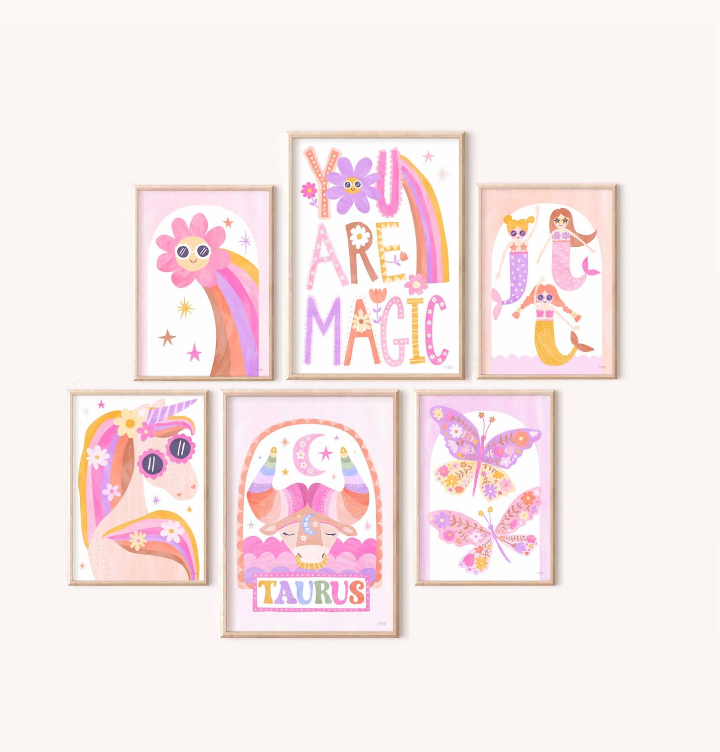 Pip+Phee Horoscope Zodiac Art Print - Taurus - Bright