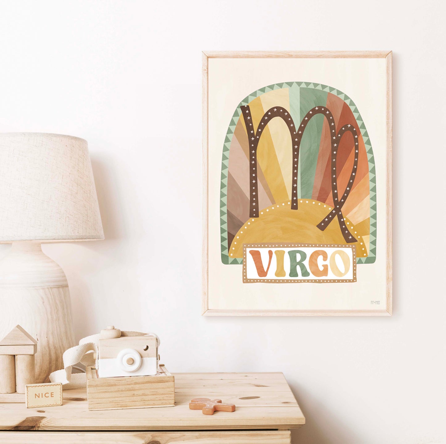 Pip+Phee Horoscope Zodiac Art Print - Virgo - Neutral