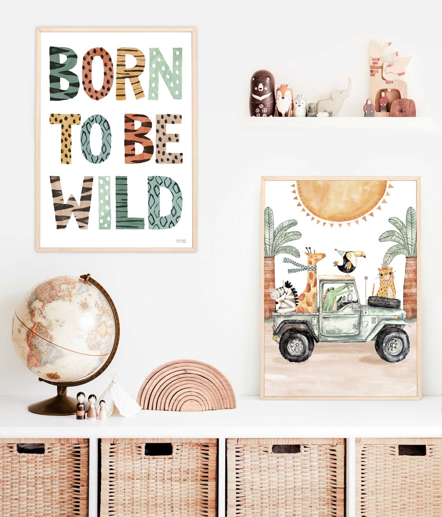Pip+Phee Safari Jeep Jungle Adventures Art Print - Portrait