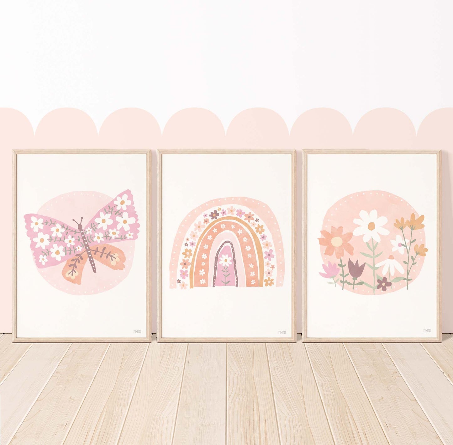 Pip+Phee Daisy Rainbow Circle Art Print - Dusty Peach