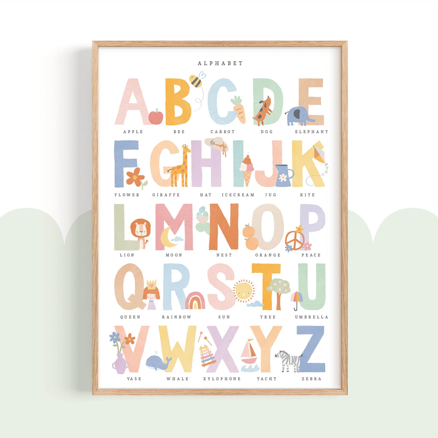 Pip+Phee Clever Cookie Alphabet Art Print - Dusty Pastel