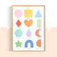 Pip+Phee Clever Cookie Shapes Art Print - Bright