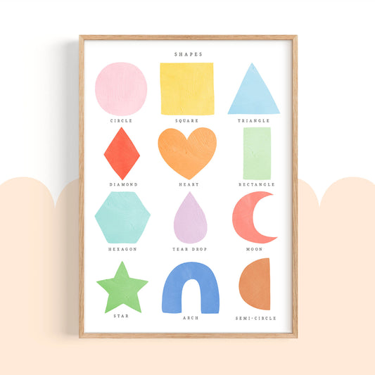 Pip+Phee Clever Cookie Shapes Art Print - Bright