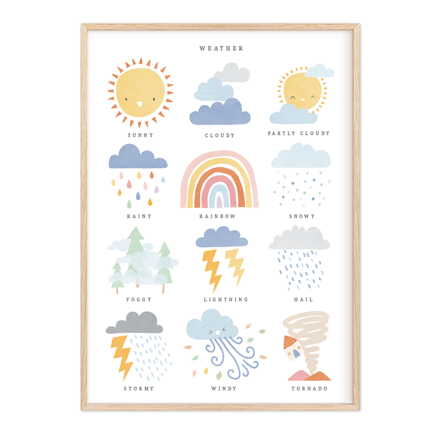 Pip+Phee Clever Cookie Weather Art Print - Dusty Pastel