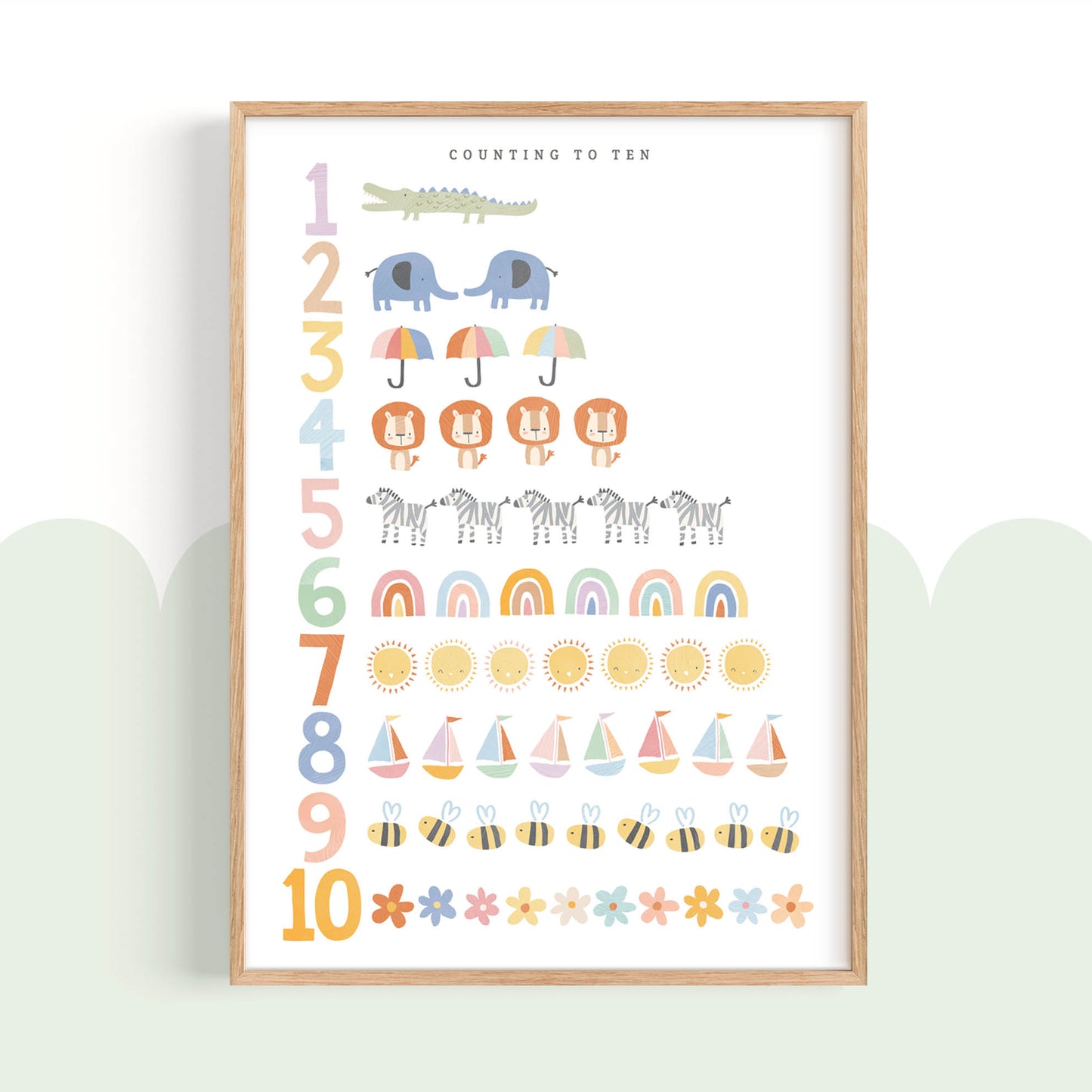 Pip+Phee Clever Cookie Count to 10 Art Print - Dusty Pastel