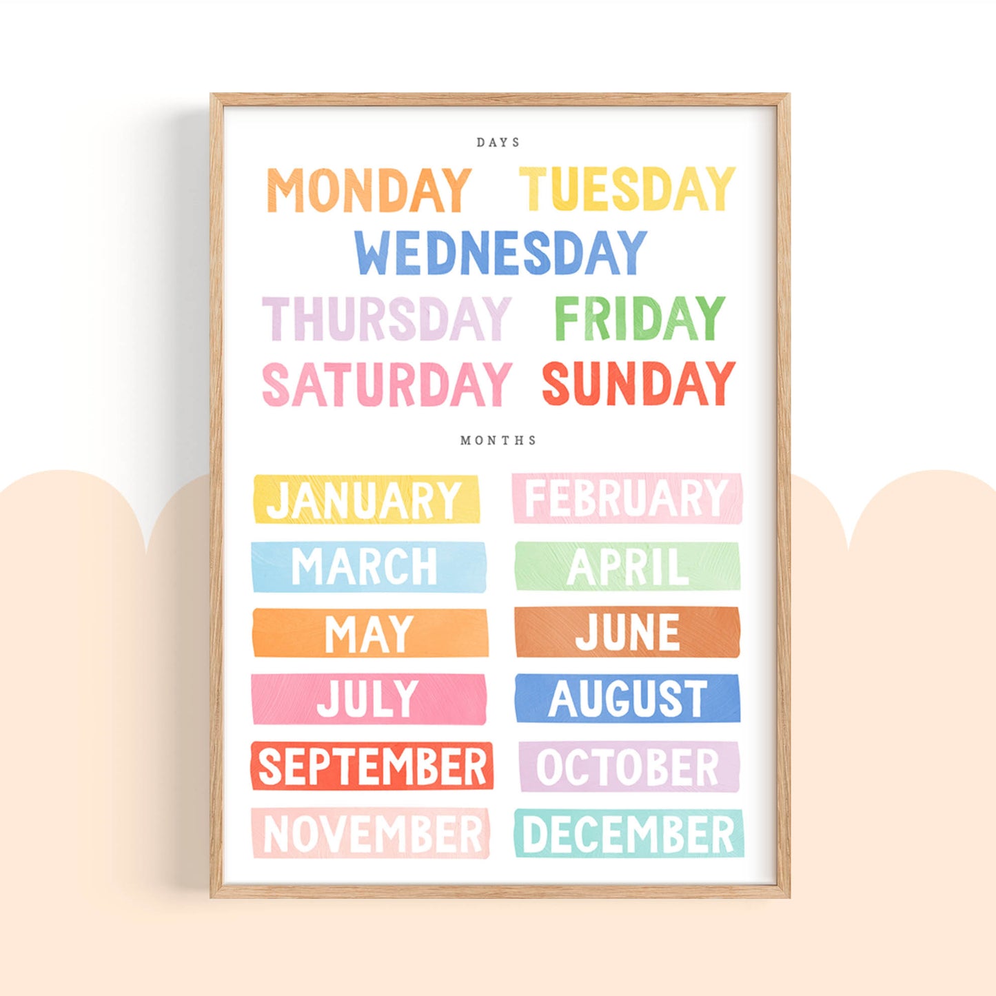 Pip+Phee Clever Cookie Days & Months Art Print - Bright