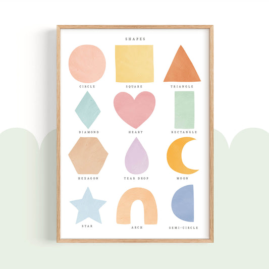 Pip+Phee Clever Cookie Shapes Art Print - Dusty Pastel