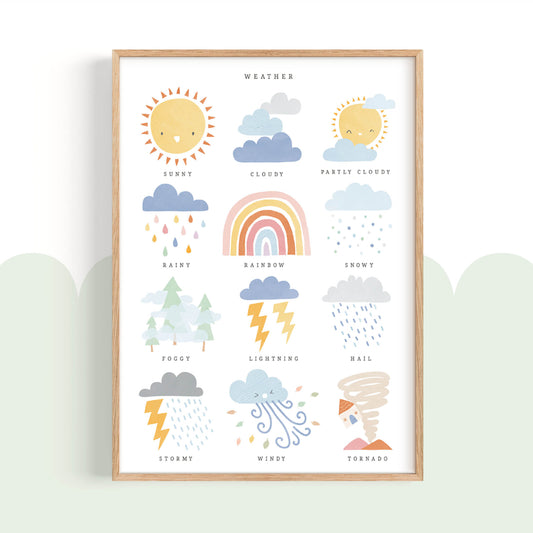 Pip+Phee Clever Cookie Weather Art Print - Dusty Pastel