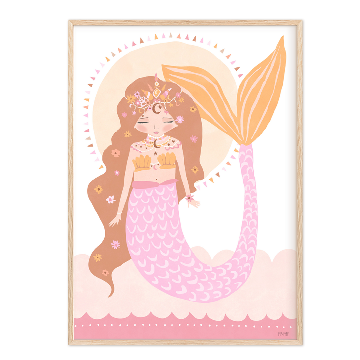 Pip+Phee Cosmic Mermaid Goddess Art Print - Bright