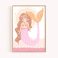 Pip+Phee Cosmic Mermaid Goddess Art Print - Bright