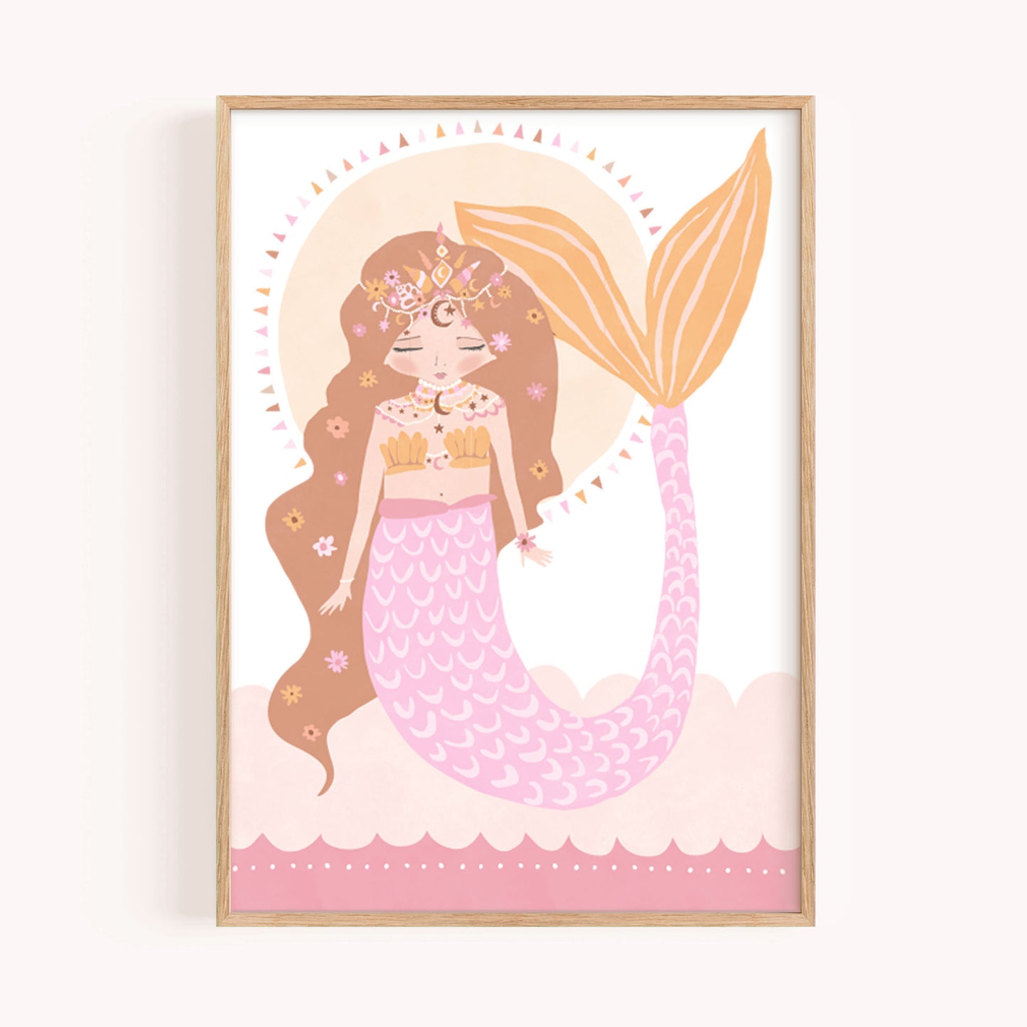 Pip+Phee Cosmic Mermaid Goddess Art Print - Bright