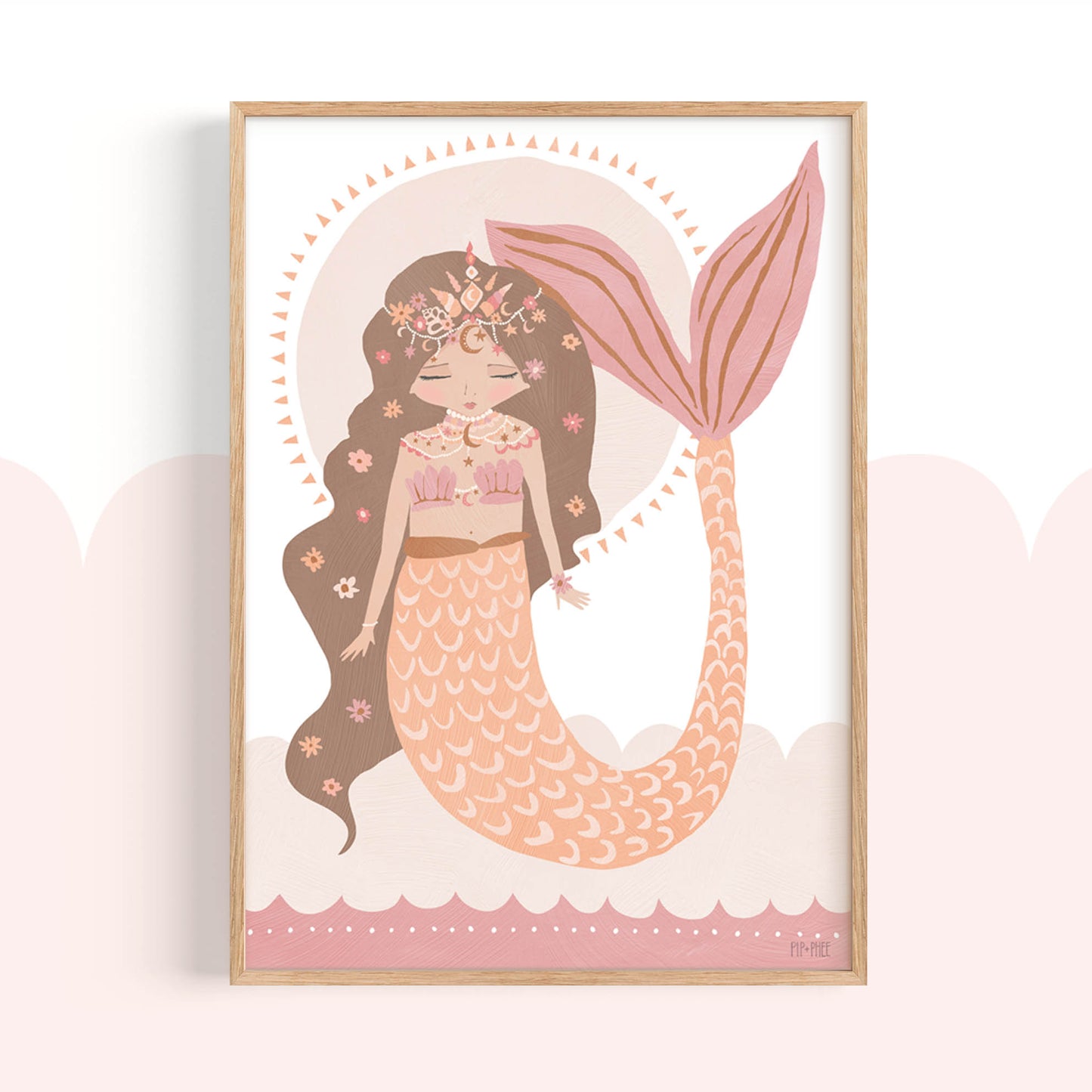 Pip+Phee Cosmic Mermaid Goddess Art Print - Dusty
