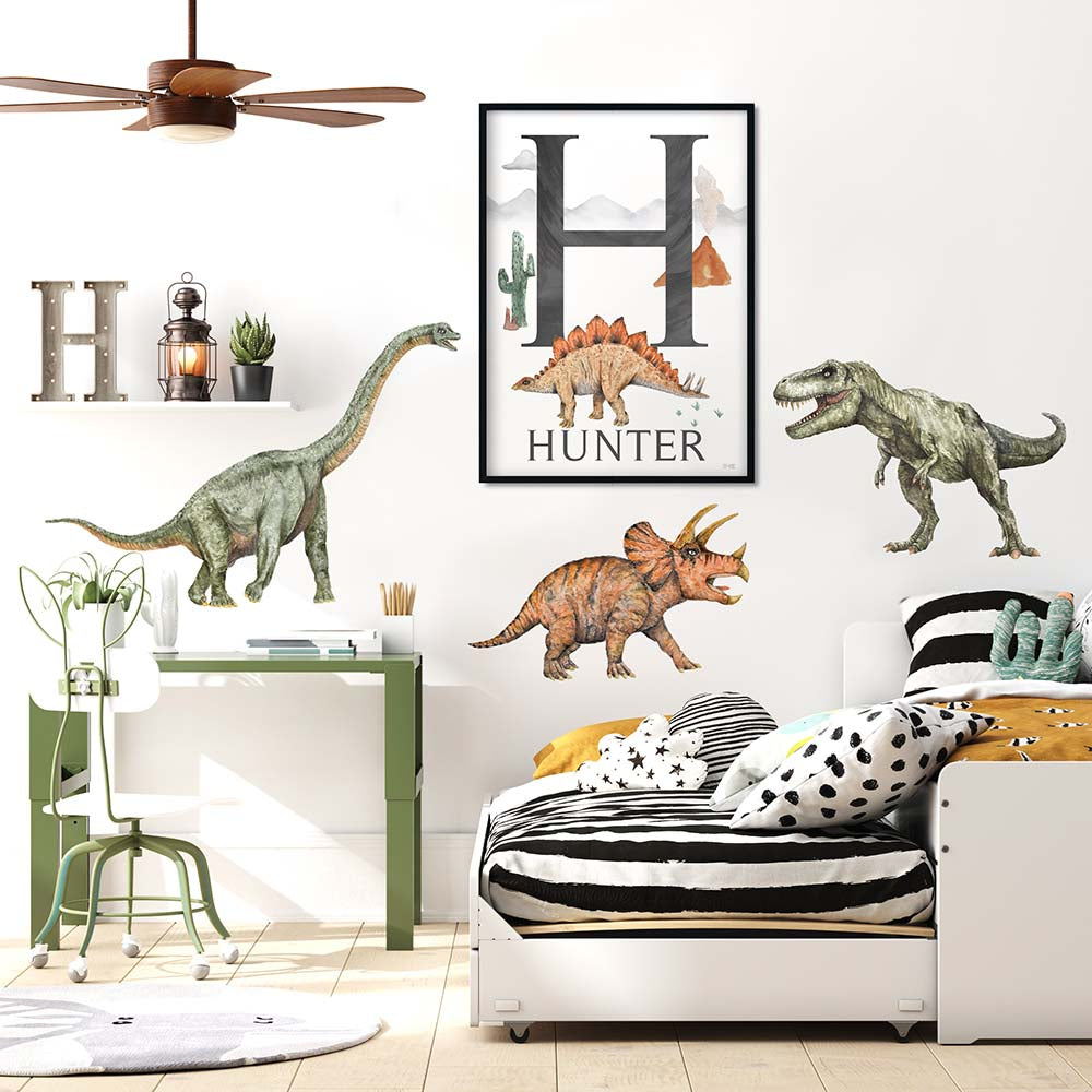 Pip+Phee Jurassic Dinosaur Name Art Print
