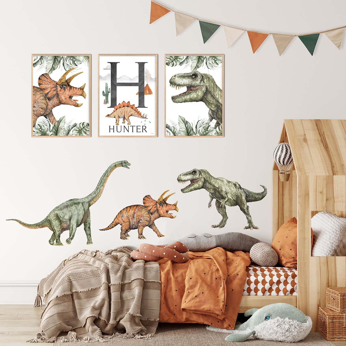 Pip+Phee Jurassic Dinosaur Name Art Print