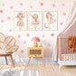 Pip+Phee Daisy Fabric Wall Decals - Small Size - Dusty Peach & Pink Colours