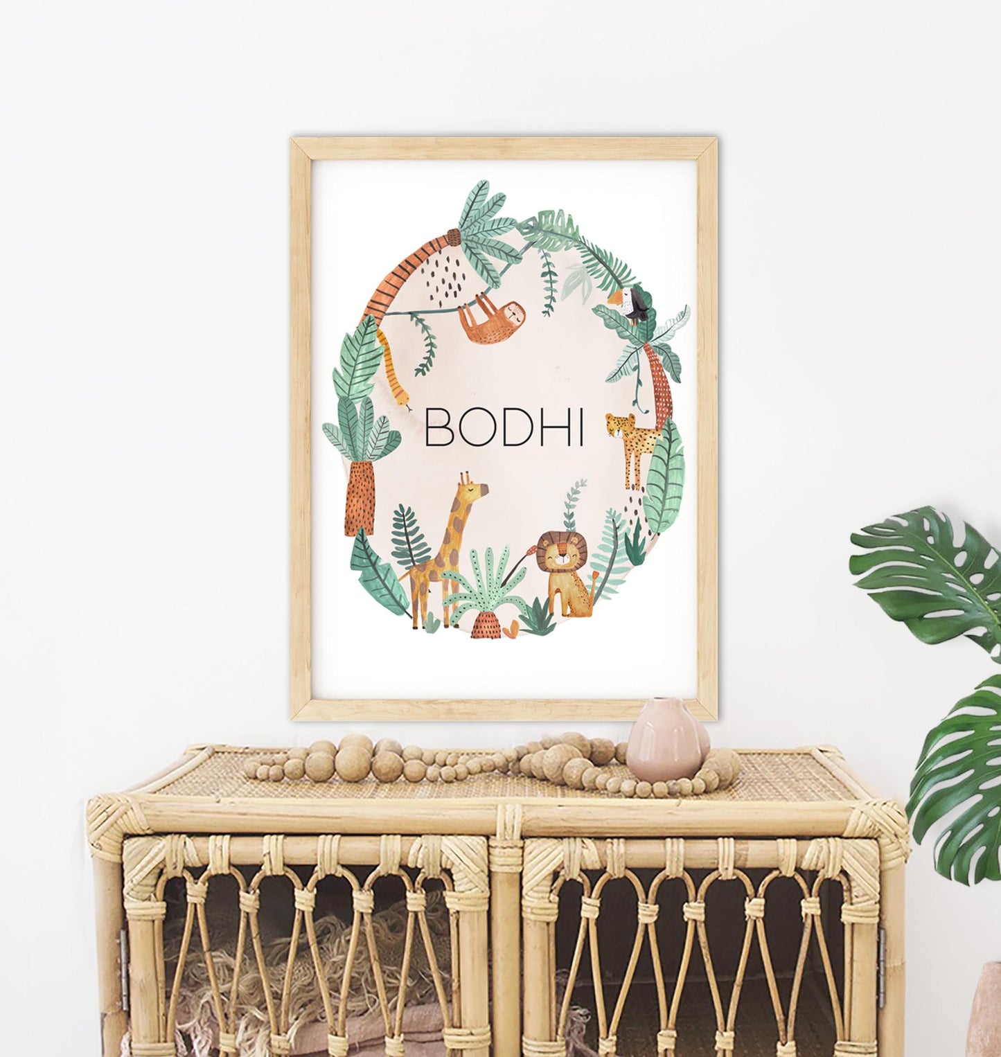 Pip+Phee Jungle Horizon Personalised Name Art Print