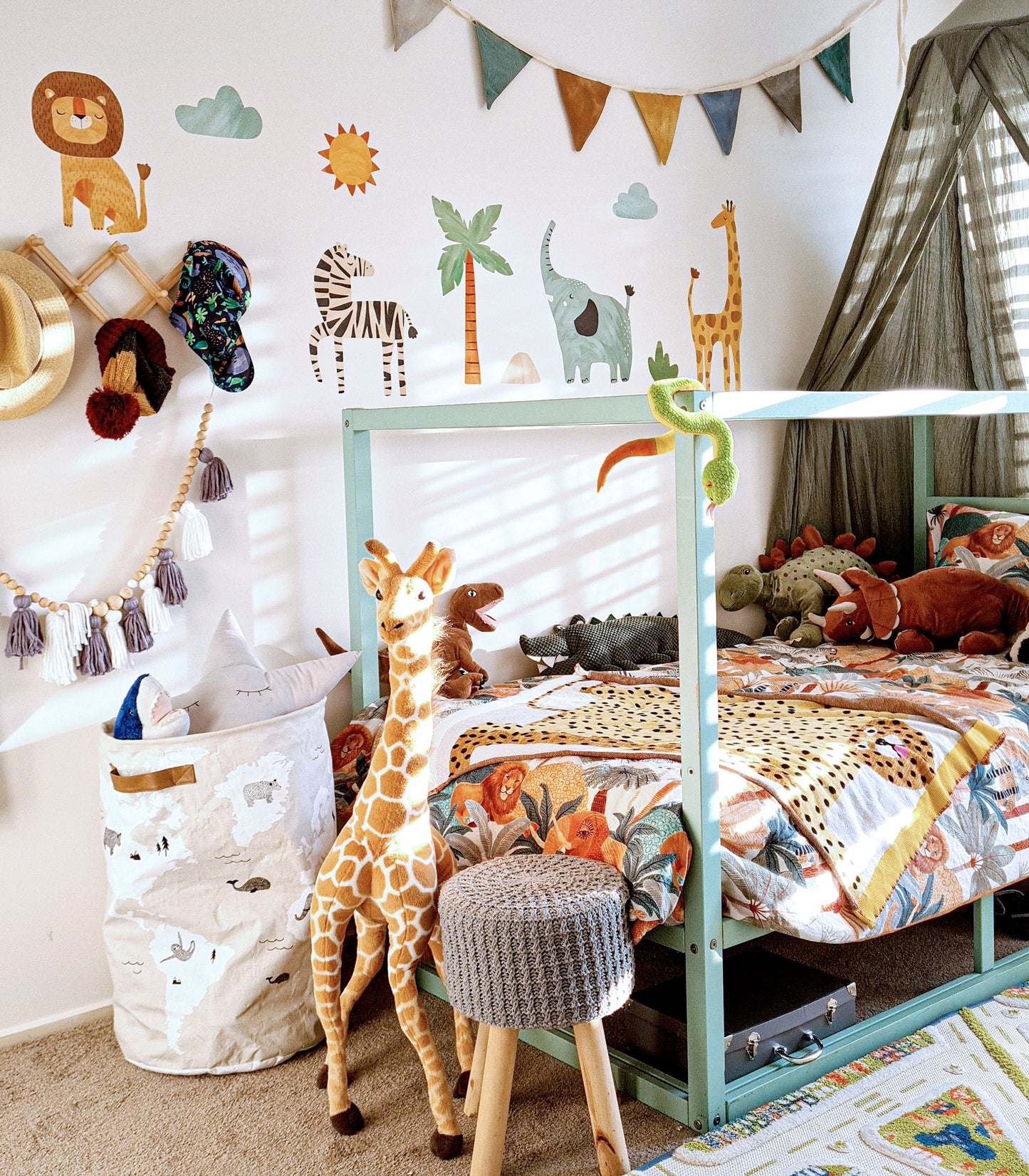 Pip+Phee Jungle Safari Animals Fabric Wall Decals - Small Size